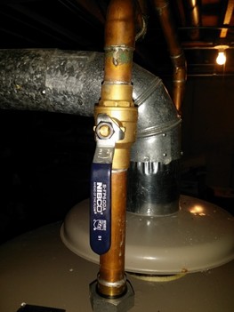 Installed new emergency shut off valve on water heater
